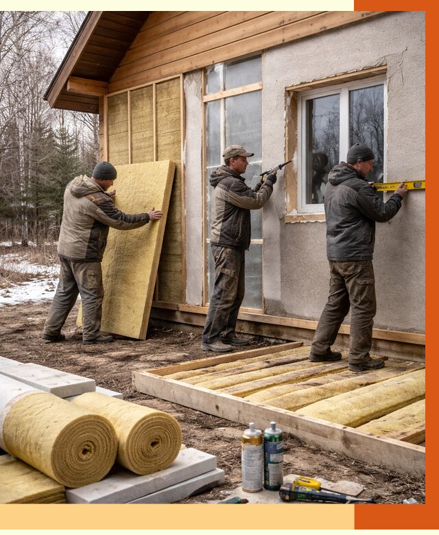 Утепление дачного дома в Горном-Алтайске от 4925 руб/м2 — недорого | ТепломастерГрн