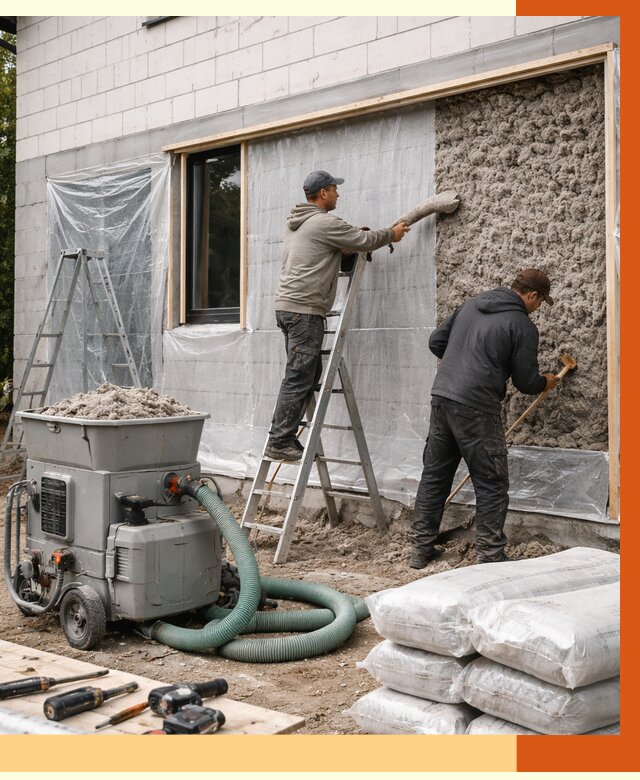 Утепление дома из газобетона эковатой в Горном-Алтайске от 4666 руб./м2 | ТепломастерГрн