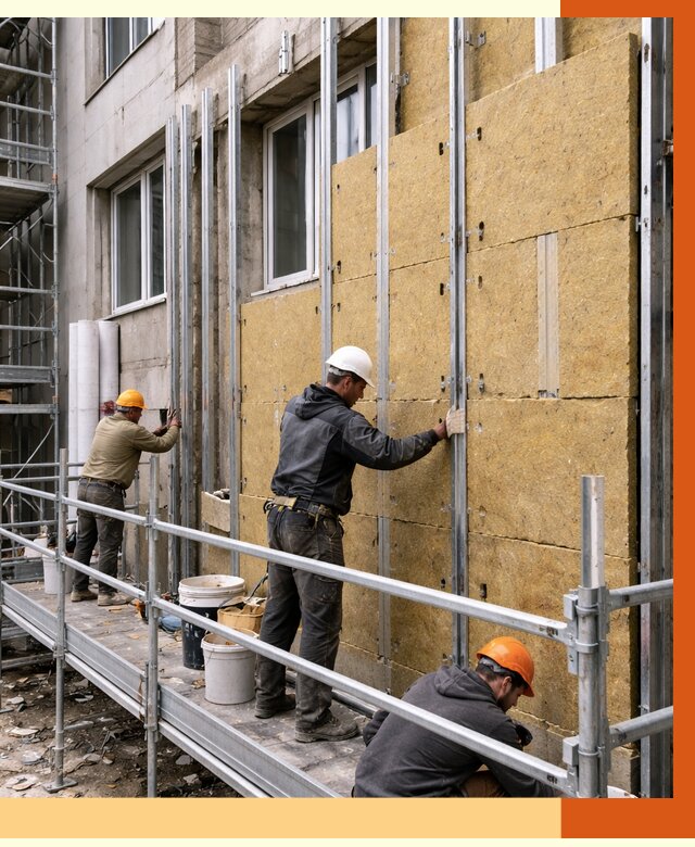 Утепление вентилируемого фасада в Горном-Алтайске от 5806 руб/м2 — монтаж и утепление вентфасад | ТепломастерГрн